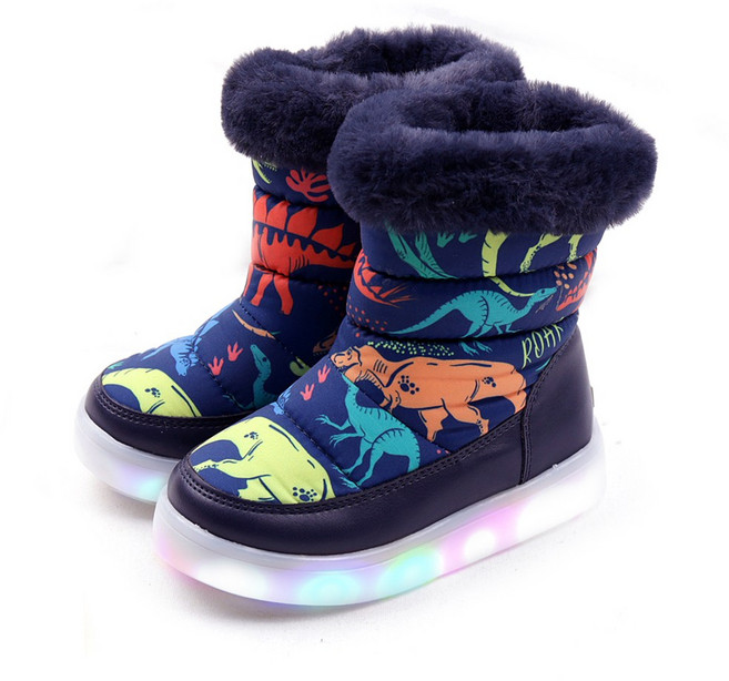풋풋 다이노소어 & 트럭 LED 패딩부츠 털부츠 방한부츠 방수부츠 눈부츠 스노우부츠