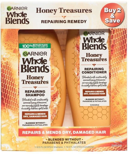 가니어 홀 블랜드 허니 트레져 꿀 샴푸 린스 세트, 1개, 370ml, 1개 - 쿠팡