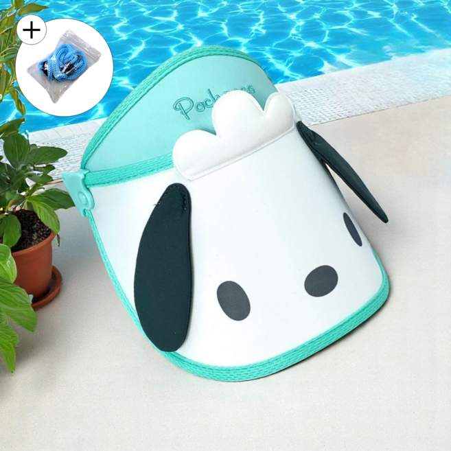 산리오 시나모롤 키즈 각도 썬캡 여름 어린이 모자 자외선 차단 챙 선캡 턱끈 포함 4종