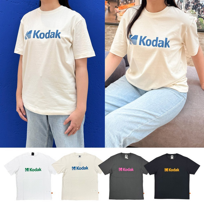 코닥 [국내매장판] 코닥 빅로고 아스킨 반팔 티셔츠 우먼 택1-4color