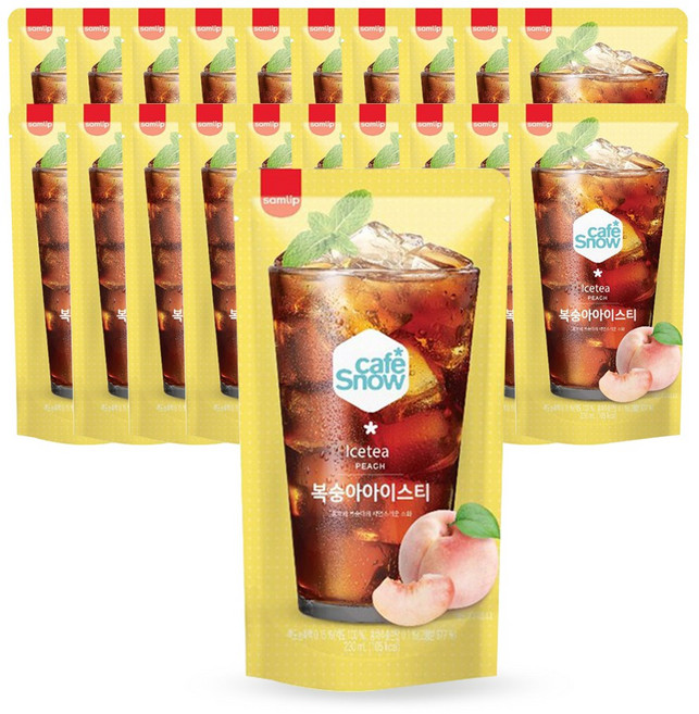 카페스노우 복숭아 아이스티, 230ml, 20개