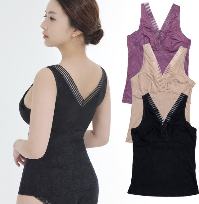 V라인 자가드 노와이어 노몰드 부직포 마담브라런닝2종세트