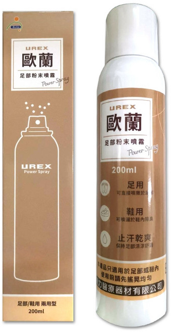 UREX 歐蘭 足部粉末噴霧劑 - 除腳臭 止汗 200ml, 1件, 1入