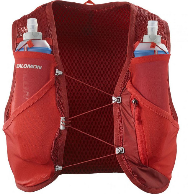 살로몬 액티브 스킨 8 남녀공용 마라톤 트레일러닝 조끼 베스트 가방 LC2177900, 레드, 1개