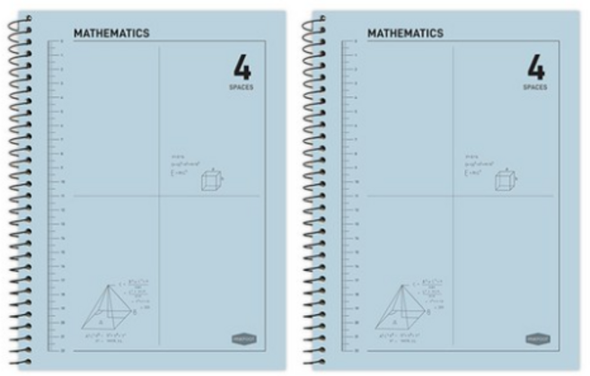 핑크풋 3000 4분할수학연습장 국어/깍두기노트, 블루 색깔, 6개