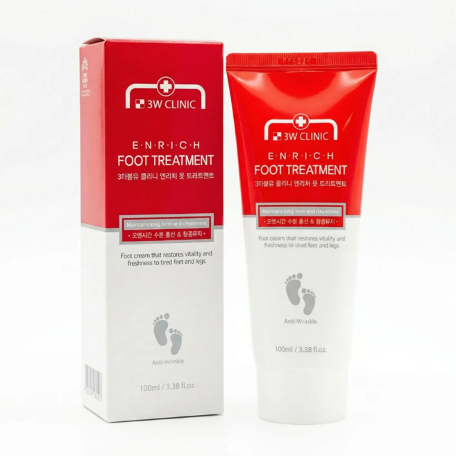 3W 클리닉 엔리치 풋 트리트먼트 발 보습 각질 케어, 1개입, 1개, 100ml
