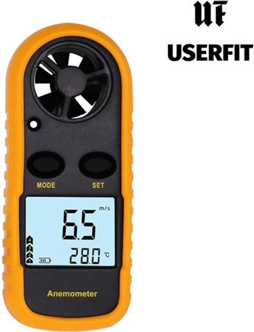 디지털 풍속계 풍량계 온도 바람세기 측정 계측기, 1개
