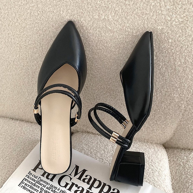 라블 여성용 투웨이 스틸레토 뮬 구두 5cm