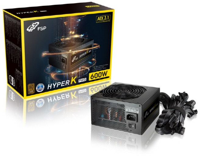[FSP] HYPER K PRO 600W Bronze EU ATX3.1 (ATX/600W) [블랙], 선택하세요