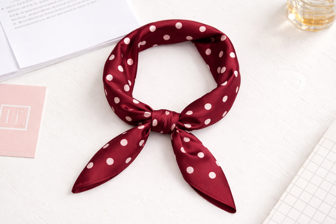 라희온 쁘띠스카프 실크 여성스카프 복고풍