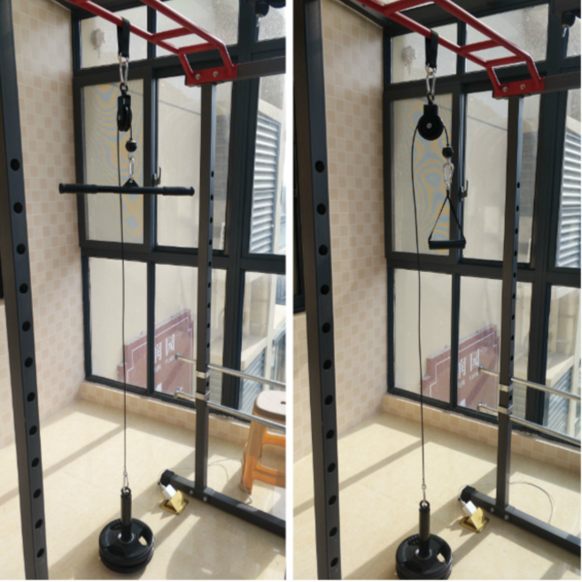 광안리보부상 집헬스장만들기 가정용 삼두운동 렛풀다운 웨이트용품 세트, 스틸도르래