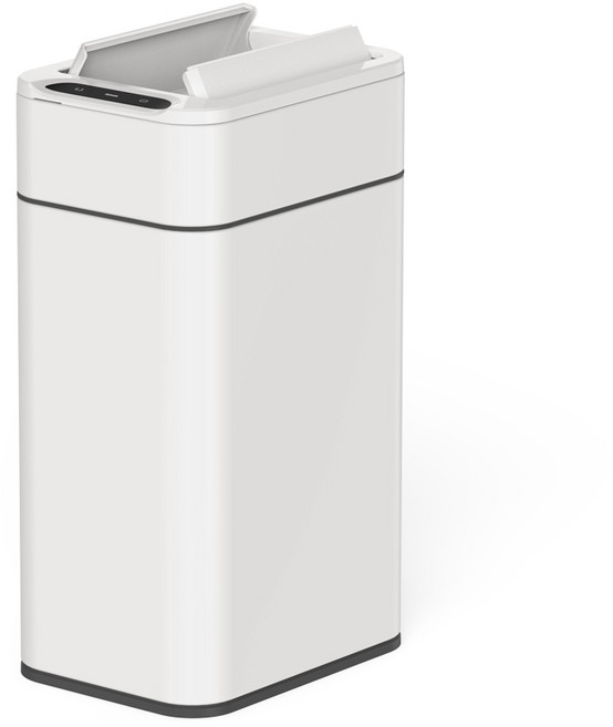 다룸 자동 센서 쓰레기통 냄새 차단 20L 양문형 + 봉투 15매, 화이트, 1개