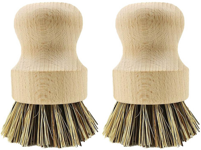 달빛풍선 천연 주방솔 브러쉬 채소세척 주물팬 무쇠팬 팟브러쉬 세척솔, 1세트, 주방솔2개입