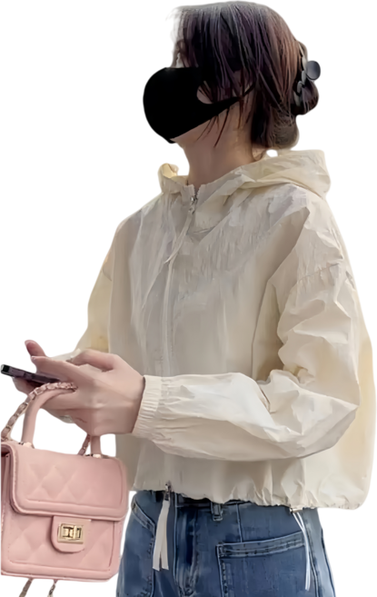 Makone 여성 여름 초경량 바람막이 자외선 차단 지퍼 후드 자켓