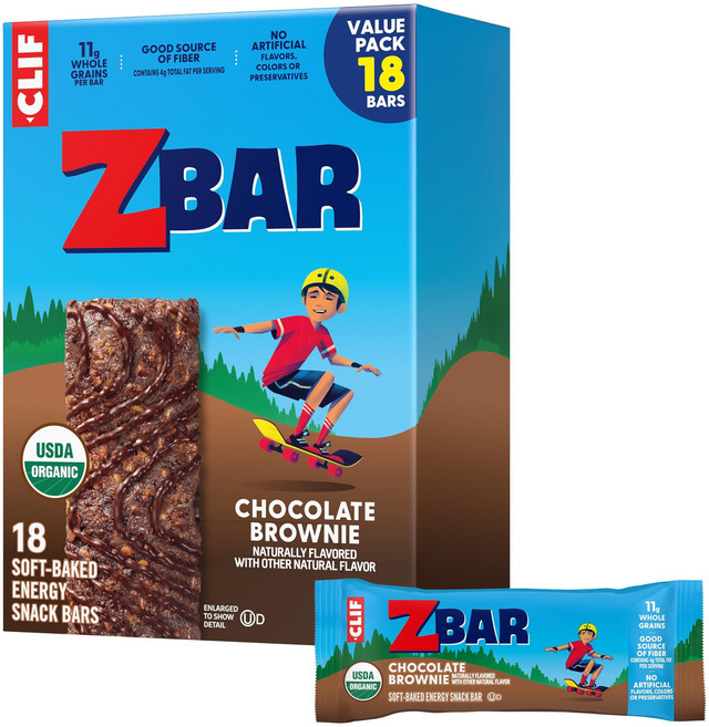 클리프 바 클리프 키드 ZBAR - 유기농 그래놀라 바 - Zbar - Chocolate Brownie - Soft-Baked Energy Snack Bars - Non-GMO