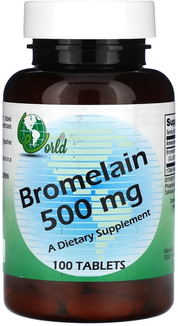 월드오가닉 브로멜라인 500mg 100 정, 5개, 100정 - 쿠팡