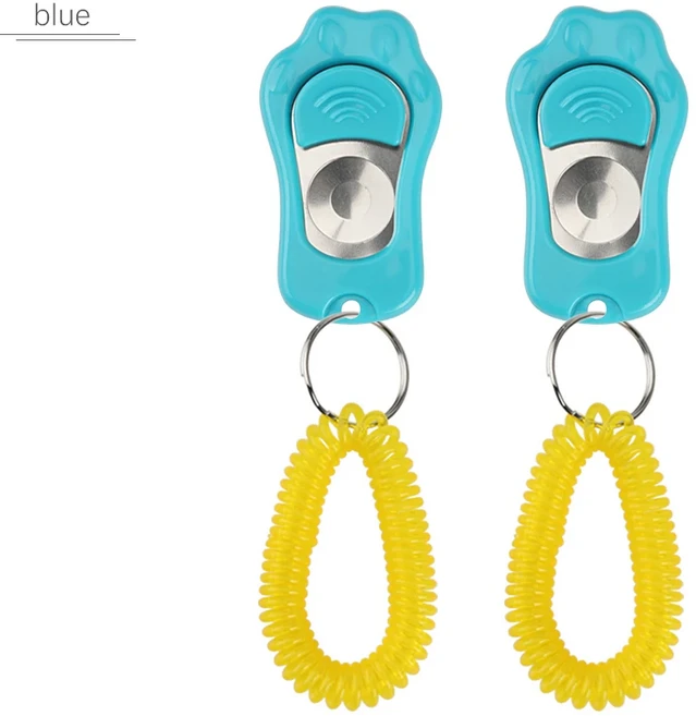 2PCS 발 모양 개 리모콘 장난감 애완 동물 훈련 순종 트레이너 클릭, 05 light blue
