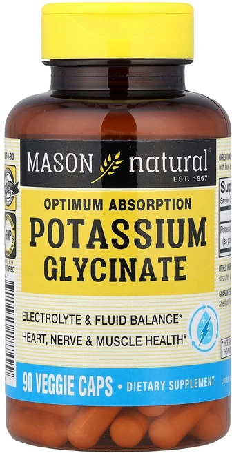 메이슨 내추럴 Mason Natural 옵티멈 흡수 포타슘 글리시네이트 베지 캡슐 90정126716원산지:기타, Mason Natural, 옵티멈 흡수 포타슘 글리시네, 1개 - 쿠팡