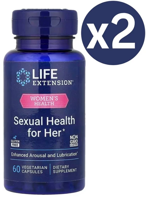 라이프익스텐션 Sexual Health for Her 욕구 여성건강 호로파 사프란, 2개, 60정 - 쿠팡