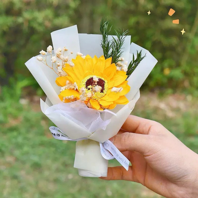 迷你花束 牛奶紙 向日葵