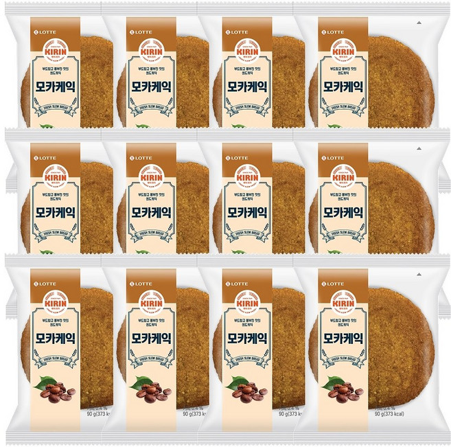 롯데제과 [롯데웰푸드][무배] 기린이네 모카케익 10봉, 90g, 12개