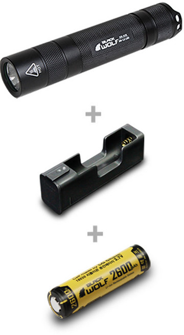 KR-A10 블랙 A세트 2600mAh 자전거라이트 랜턴 충전기, 1개