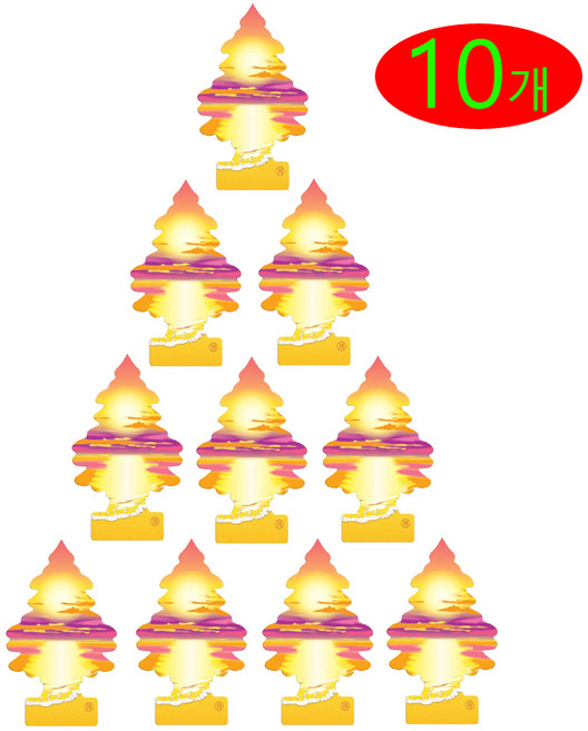 리틀트리 선셋 비치 (10개) 차량용 방향제 종이방향제 (선셋비치 10개) 디퓨져 실내 방향제, 1개입, 10개