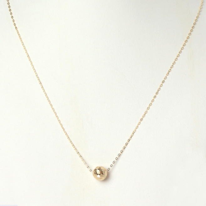 전체 14K 옐로우골드 컷팅 골드볼 목걸이