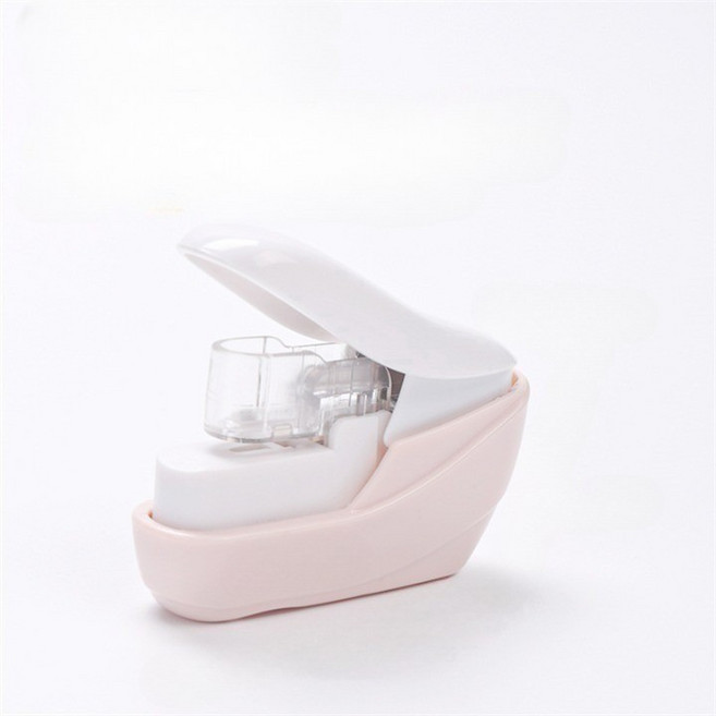 사부작마켓 안전한 심없는 스테이플러, 1개, 핑크