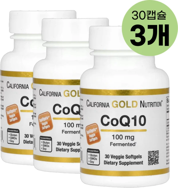 CGN 코큐텐 Coenzyme Q10 코엔자임큐텐 코큐10 100mg 30캡슐 3개, 30정 - 쿠팡
