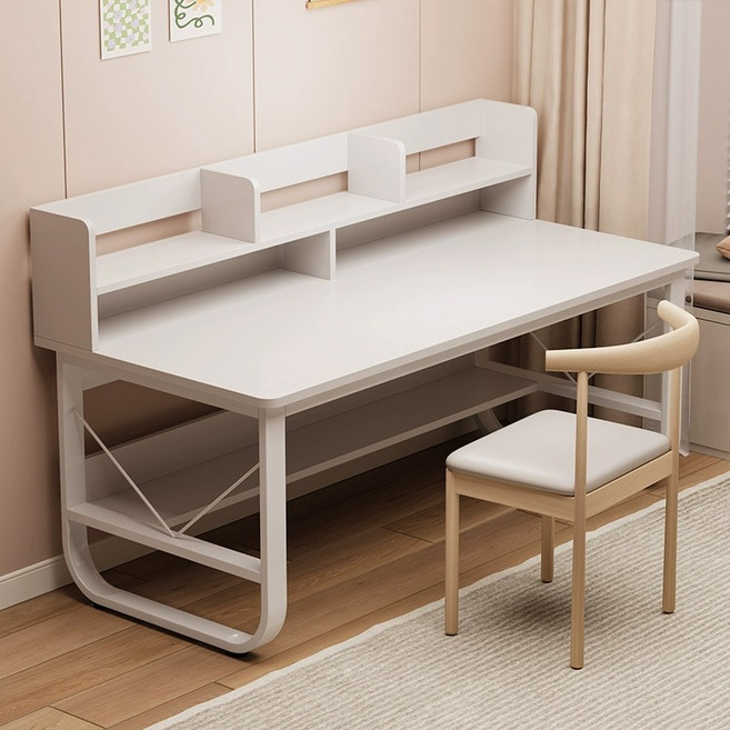 SeekFun 공부 사무용 게이밍 컴퓨터 책상책장 테이블 데스커 3단 100cm, 화이트 100cm