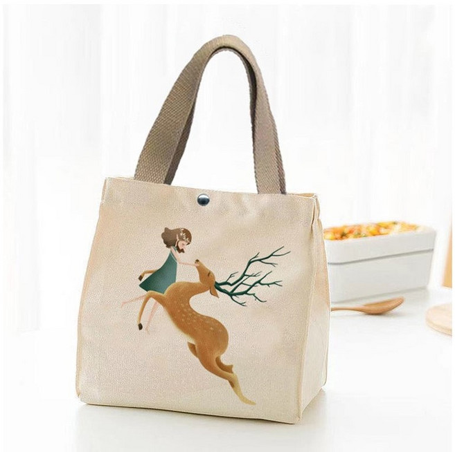 캔버스 에코 보온 보냉 도시락 가방 직장인 소형 이유식 보냉백 파우치 쿨러백 에코, 코알라