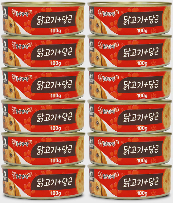 헬로도기 강아지 치킨캔 수프간식, 12개, 100g, 닭고기&당근