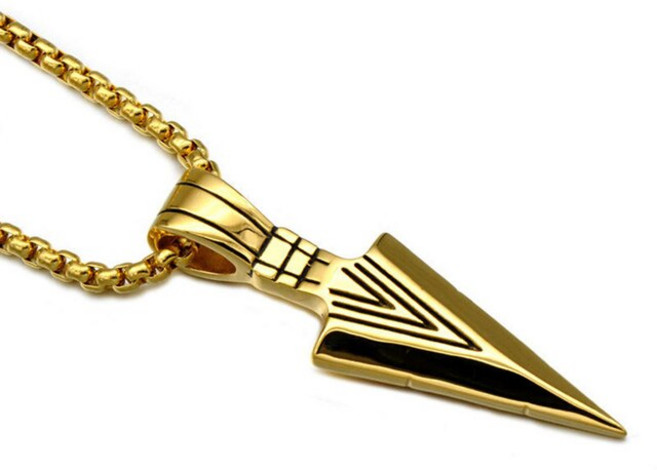 남녀공용 호신용 키 체인 개인 긴 목걸이 화살표 펜던트 포함 스테인레스 스틸 방어 스팅어 도구 Defensa, [01] Gold, 1개