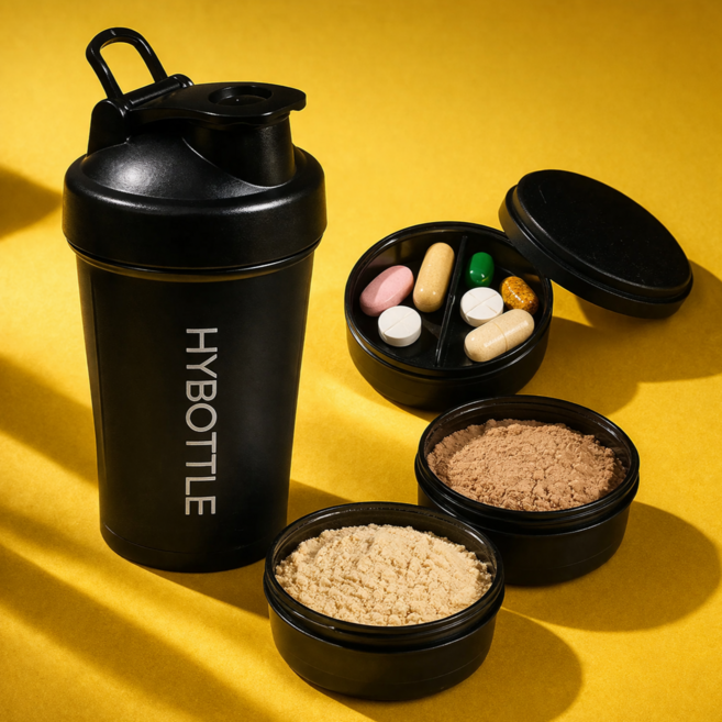하이보틀 원터치 컨테이너 쉐이커 보틀 물통, 블랙, 1개, 850ml