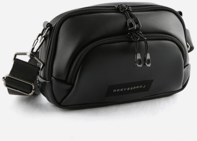 [론네바이론 정품] 야키백 더블랙 레더 Yaki bag the BLACK Leather도난방지가방 방수가방 여권가방 유럽여행가방 슬링백 힙색 해외여행 크로스슬링백 여행가방 산책가방