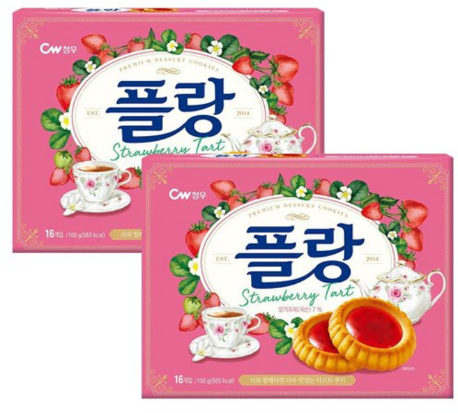 너만아는과자점 CW 청우 플랑 딸기 타르트 16개입 x 2통