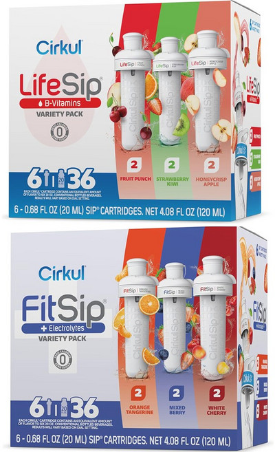 Cirkul 써큘 드링크 믹스 카트리지 6개입 2팩 세트 LifeSip FitSip, 2박스