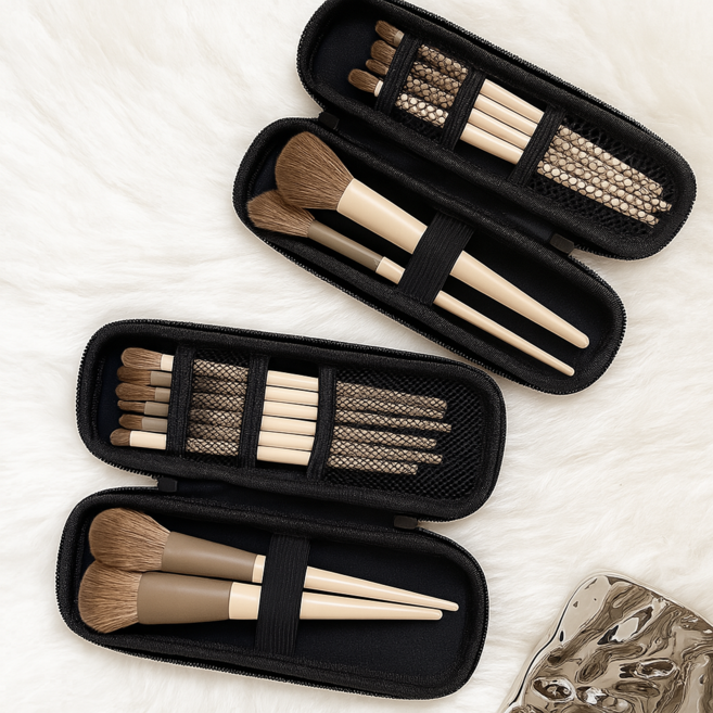 휴대용 소형 메이크업 브러쉬 수납 정리 가방 세트, 1세트