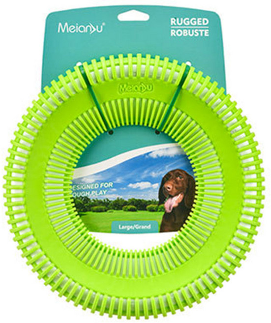 듀얼 강아지 원반 프리스비 장난감, 1개, 그린