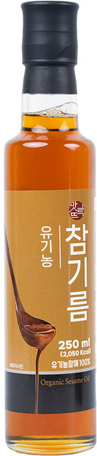 맛뜨락 유기농 통참깨 1회착유 유기농 참기름, 1개, 250ml
