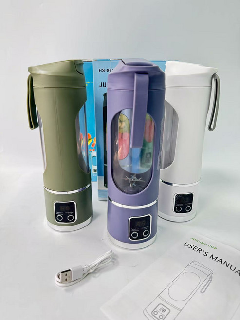 榨汁杯全自動家用碎冰USB充電便攜果汁機戶外隨行杯大容量, 3.7V10葉刀頭, 1個