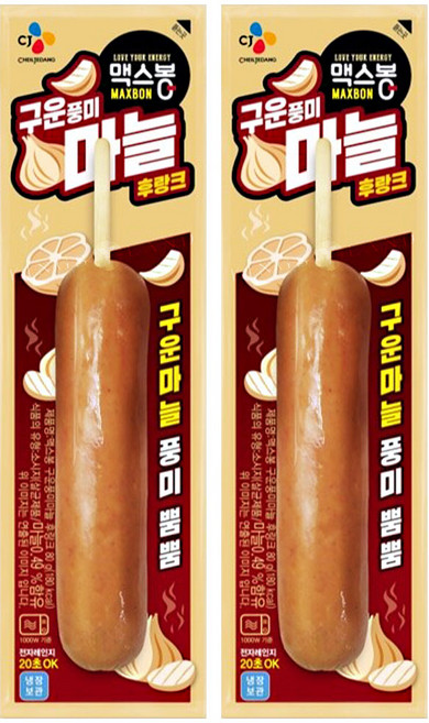 CJ제일제당 맥스봉 구운풍미 마늘후랑크, 2개