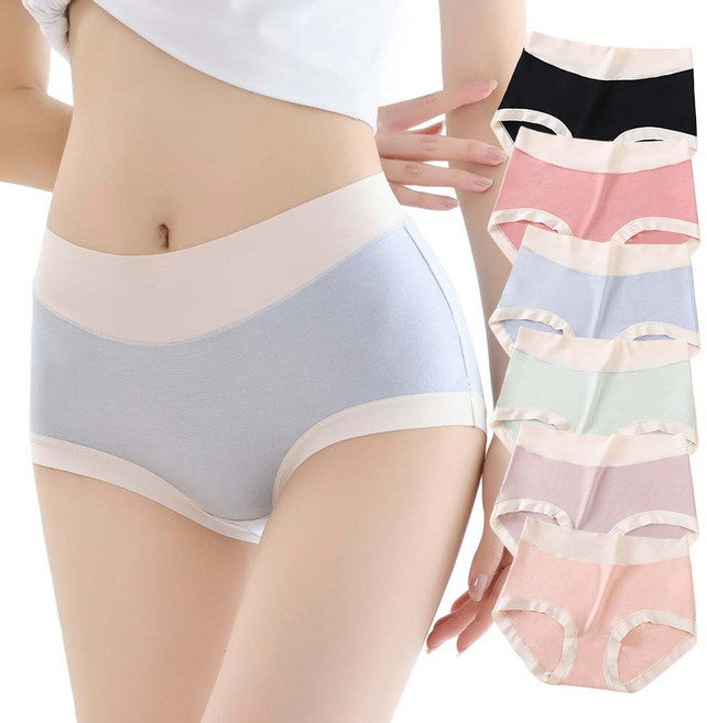 하이90 여성 모달 팬티 순면 빅사이즈 여자 맥시 Y존 노라인 햄팬티 6종세트