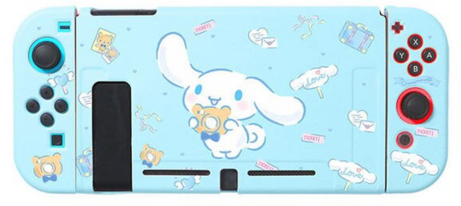 Kawaii Kuromi Cinnamoroll Kt Sanriso 스킨 보호 케이스 닌텐도 스위치 Ns 콘솔 조이 콘 컨트롤러 하우징 쉘 귀여운 커버, [03] Cinnamoroll-NS, 1개