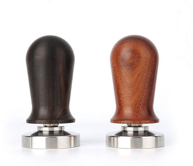 스프링 템퍼 커피 템핑 카페 우드 탬퍼 cie+66371al, 우드템퍼 다크브라운_58mm