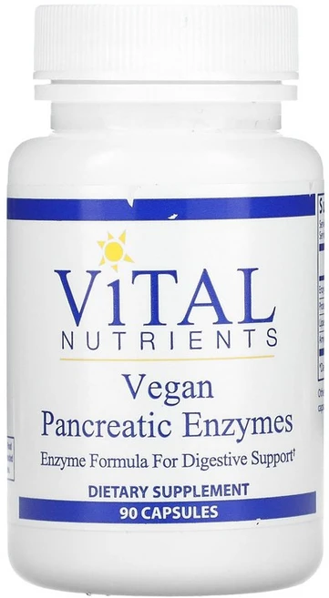 바이탈 뉴트리언트 Vital Nutrients 비건 췌장 효소 90 캡슐, 1개, 90정 - 쿠팡