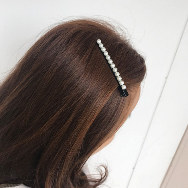 헤어더핀 진주포인트집게핀 앞머리옆머리집게핀