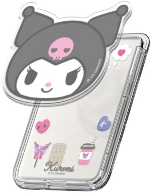 산리오 아크릴 그립 스마트톡 투명 마그네틱 카드지갑(맥세이프 호환), 1개, 큐티_쿠로미