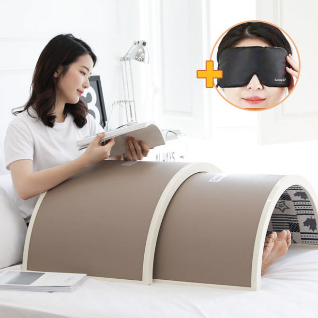 [사은품증정] KC인증 썬레이닥터 레자 인조가죽 큐어돔 원적외선 가정용 찜질 온열 돔사우나, 대형, 국기무늬